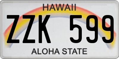 HI license plate ZZK599