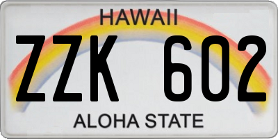 HI license plate ZZK602