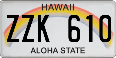 HI license plate ZZK610