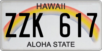 HI license plate ZZK617