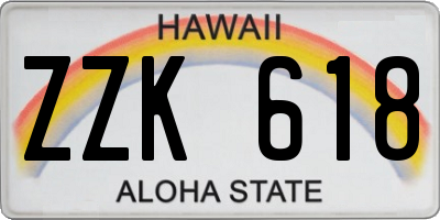 HI license plate ZZK618