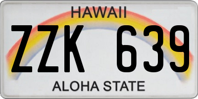 HI license plate ZZK639