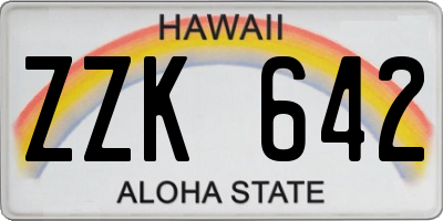 HI license plate ZZK642