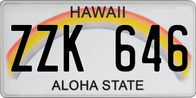 HI license plate ZZK646