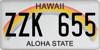 HI license plate ZZK655