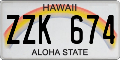 HI license plate ZZK674