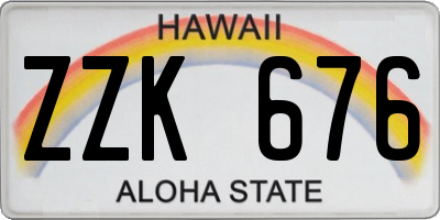 HI license plate ZZK676