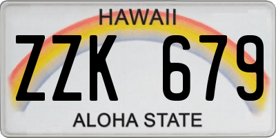 HI license plate ZZK679
