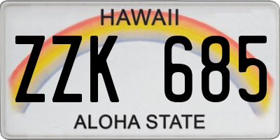 HI license plate ZZK685