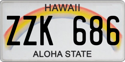 HI license plate ZZK686