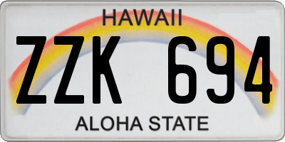 HI license plate ZZK694