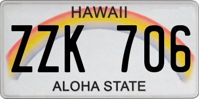 HI license plate ZZK706