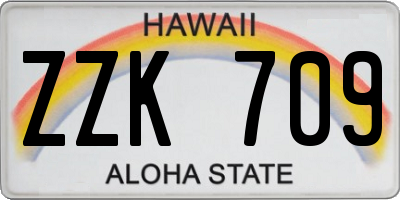 HI license plate ZZK709