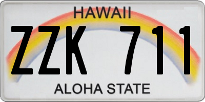 HI license plate ZZK711