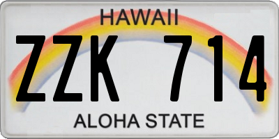 HI license plate ZZK714