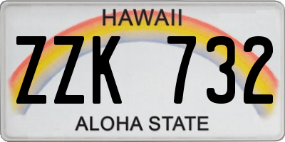 HI license plate ZZK732