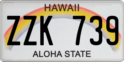 HI license plate ZZK739