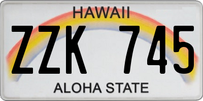 HI license plate ZZK745
