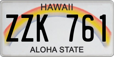 HI license plate ZZK761