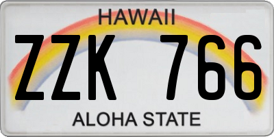 HI license plate ZZK766
