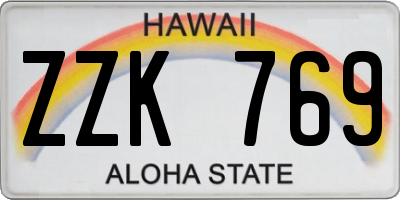 HI license plate ZZK769
