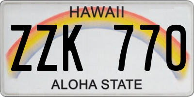 HI license plate ZZK770