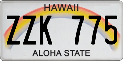 HI license plate ZZK775