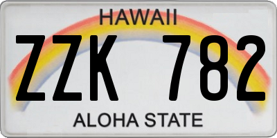 HI license plate ZZK782
