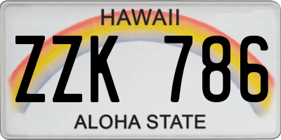 HI license plate ZZK786