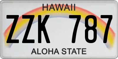 HI license plate ZZK787