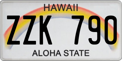HI license plate ZZK790