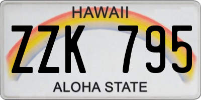 HI license plate ZZK795