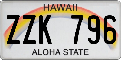 HI license plate ZZK796