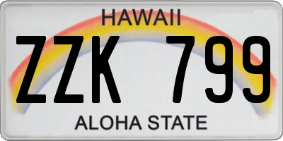 HI license plate ZZK799