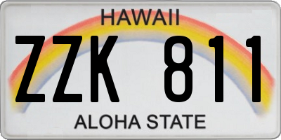 HI license plate ZZK811