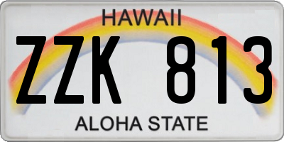 HI license plate ZZK813