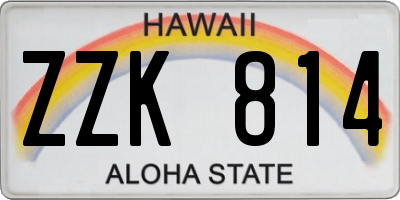 HI license plate ZZK814