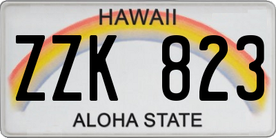 HI license plate ZZK823
