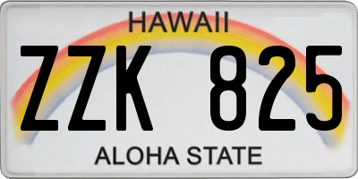 HI license plate ZZK825
