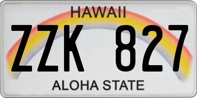 HI license plate ZZK827