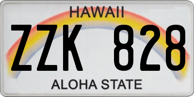 HI license plate ZZK828
