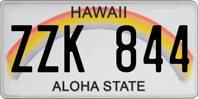 HI license plate ZZK844
