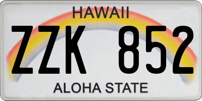 HI license plate ZZK852