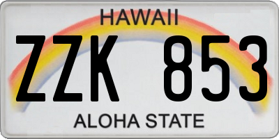 HI license plate ZZK853