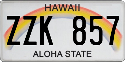 HI license plate ZZK857