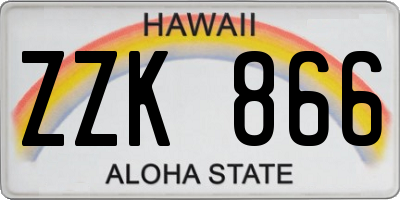 HI license plate ZZK866