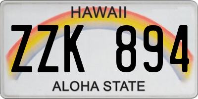 HI license plate ZZK894