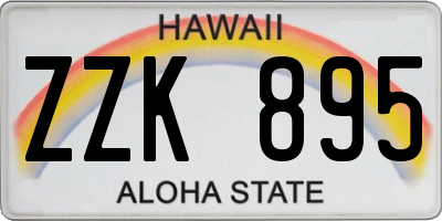 HI license plate ZZK895