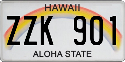 HI license plate ZZK901