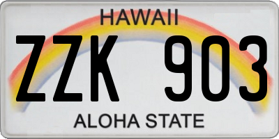 HI license plate ZZK903